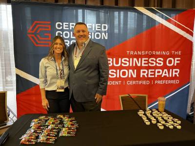 Arica Carranza, left, and Chris Chase, right, Certified Collision Group.